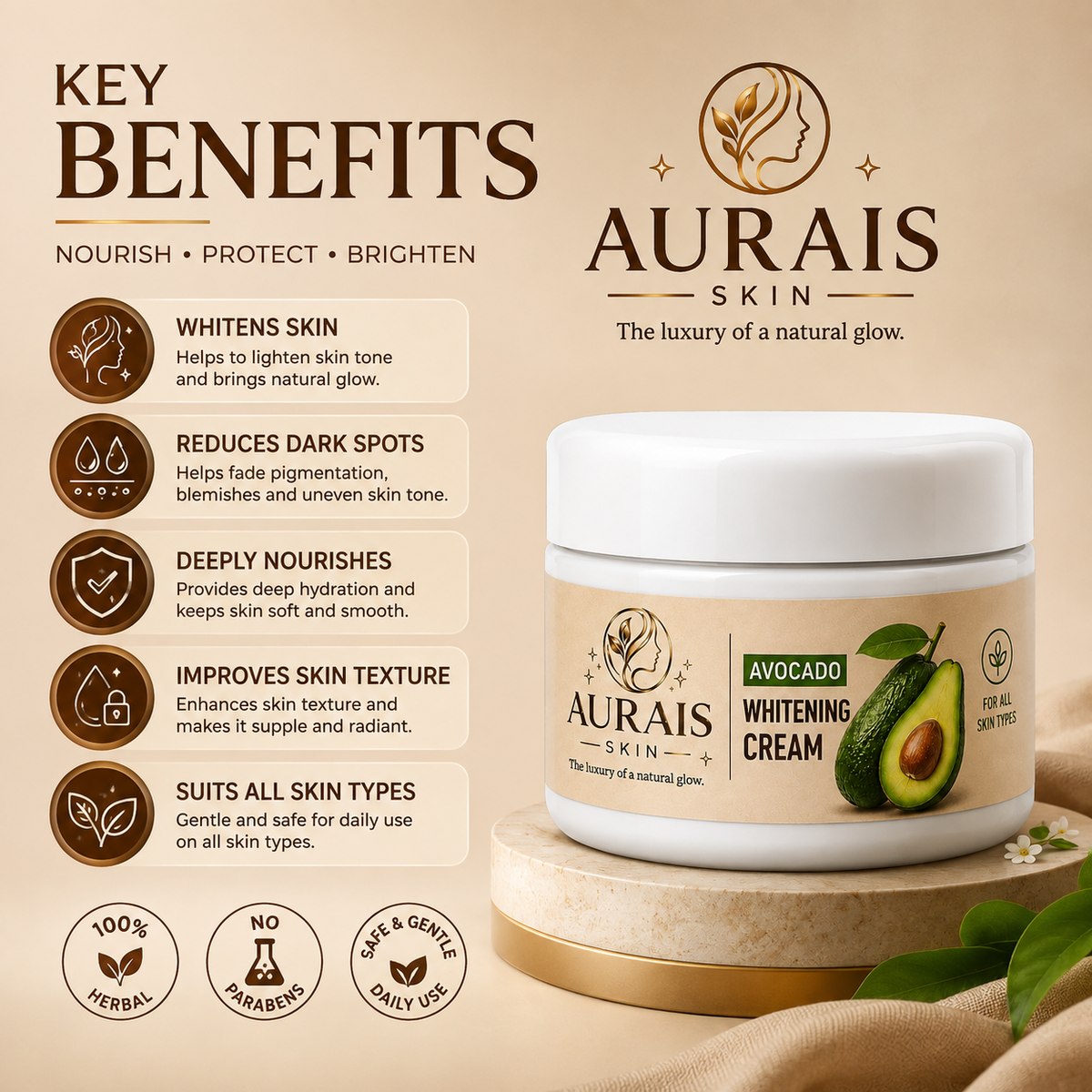 Aurais Avocado Whitening Cream